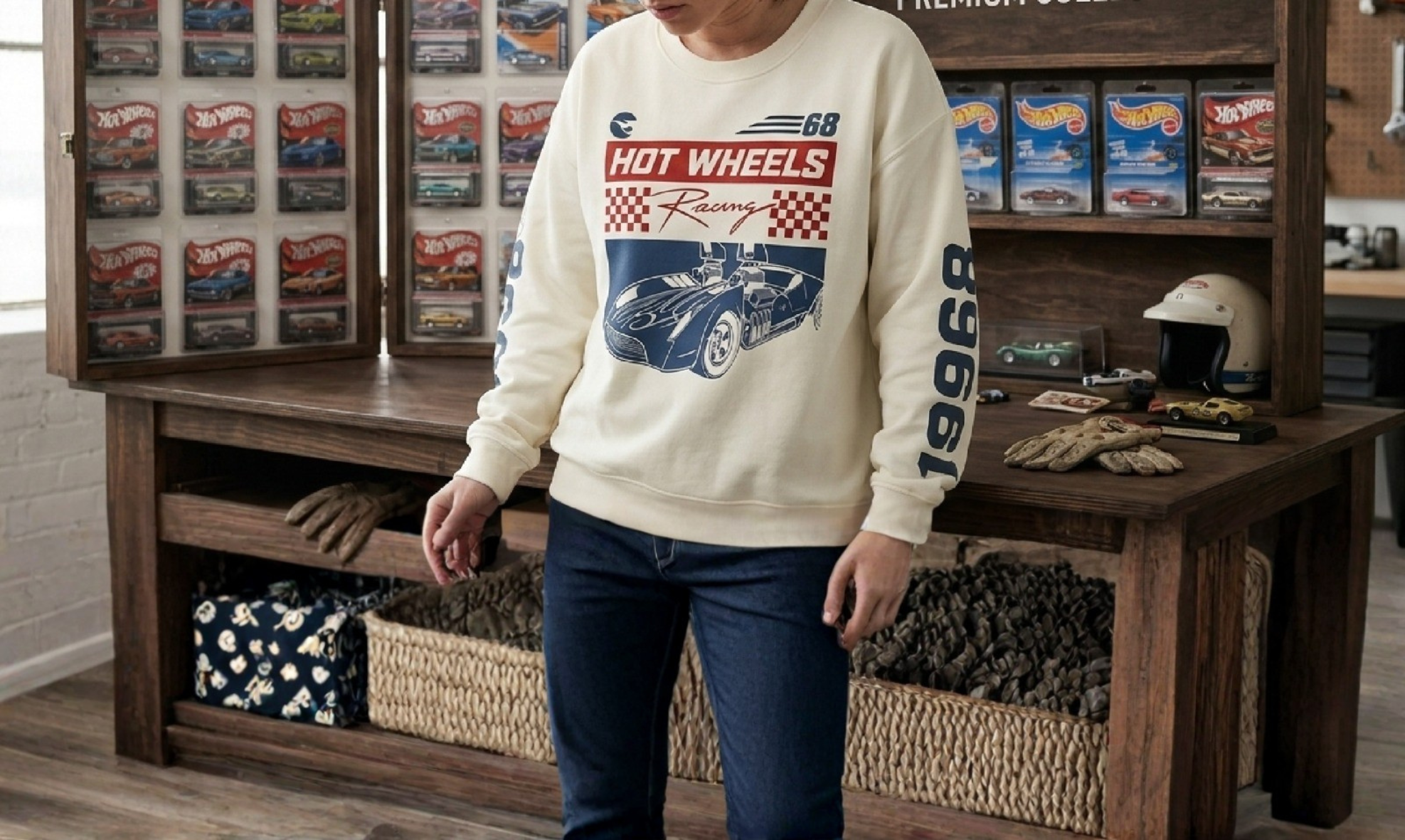 A Copenhagen Love Story Rosalinde Mynster Hot Wheels racing graphic oversized white sweatshirt