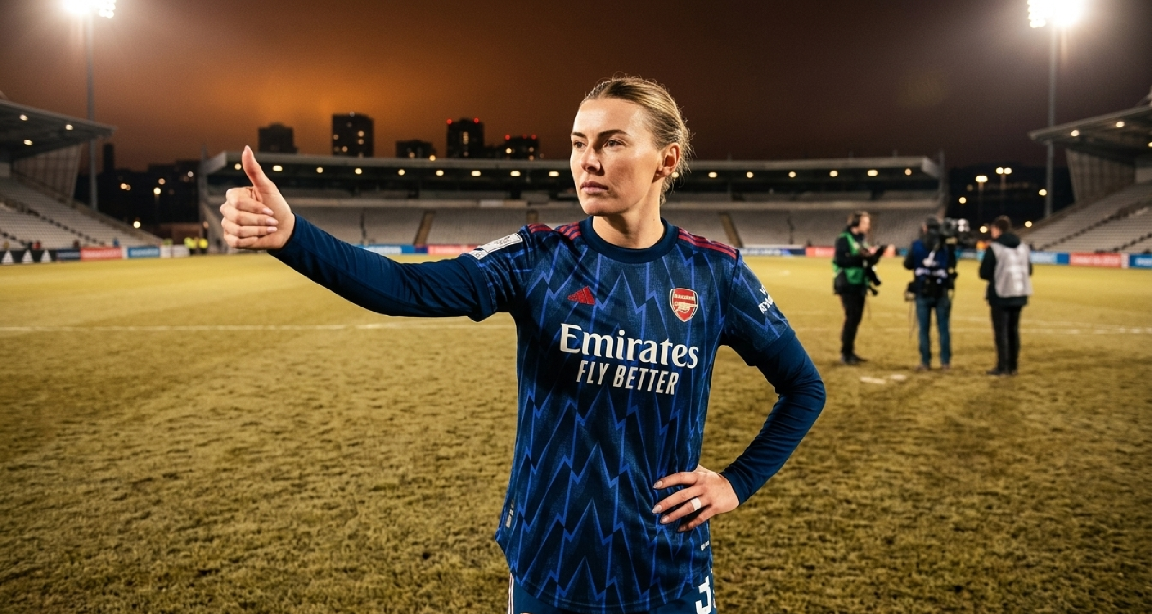 Chloe Kelly Arsenal Navy Zigzag Women’s Champions Cup Football T-Shirt