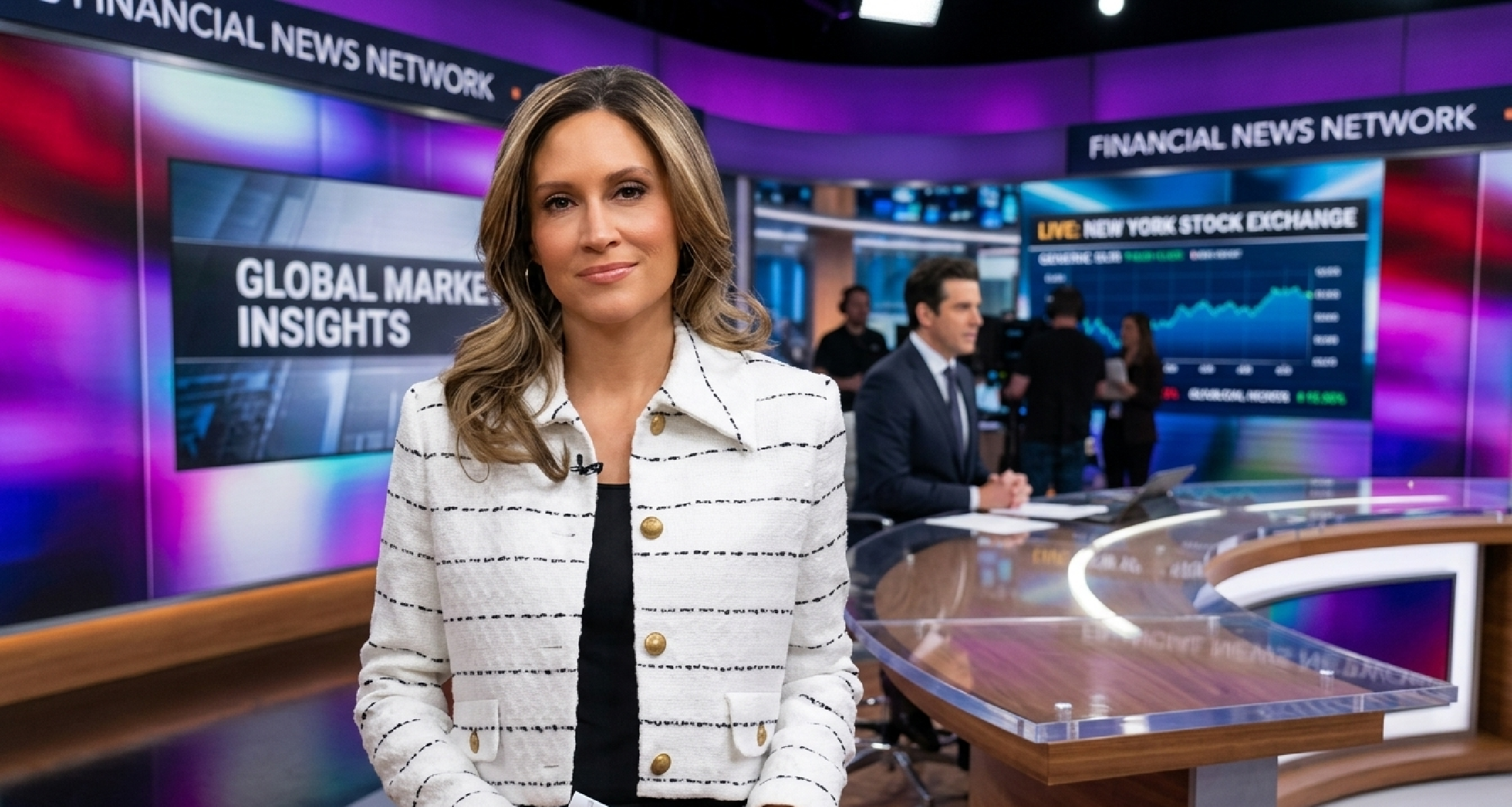 Rhiannon Ally white cropped stripe tweed jacket from Good Morning America 2026 appearance