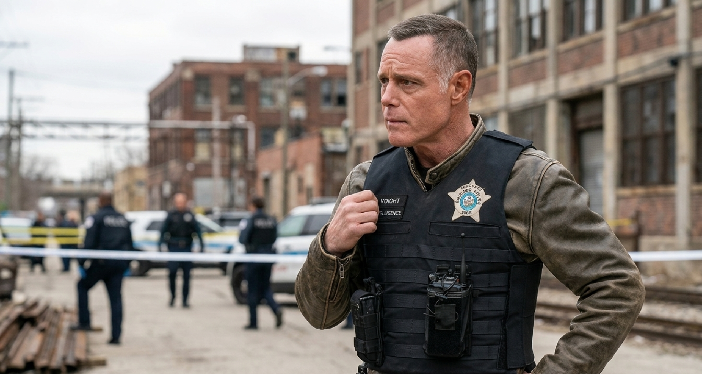 Chicago PD S13 Hank Voight Olive Green Distressed Leather Jacket worn by Jason Beghe