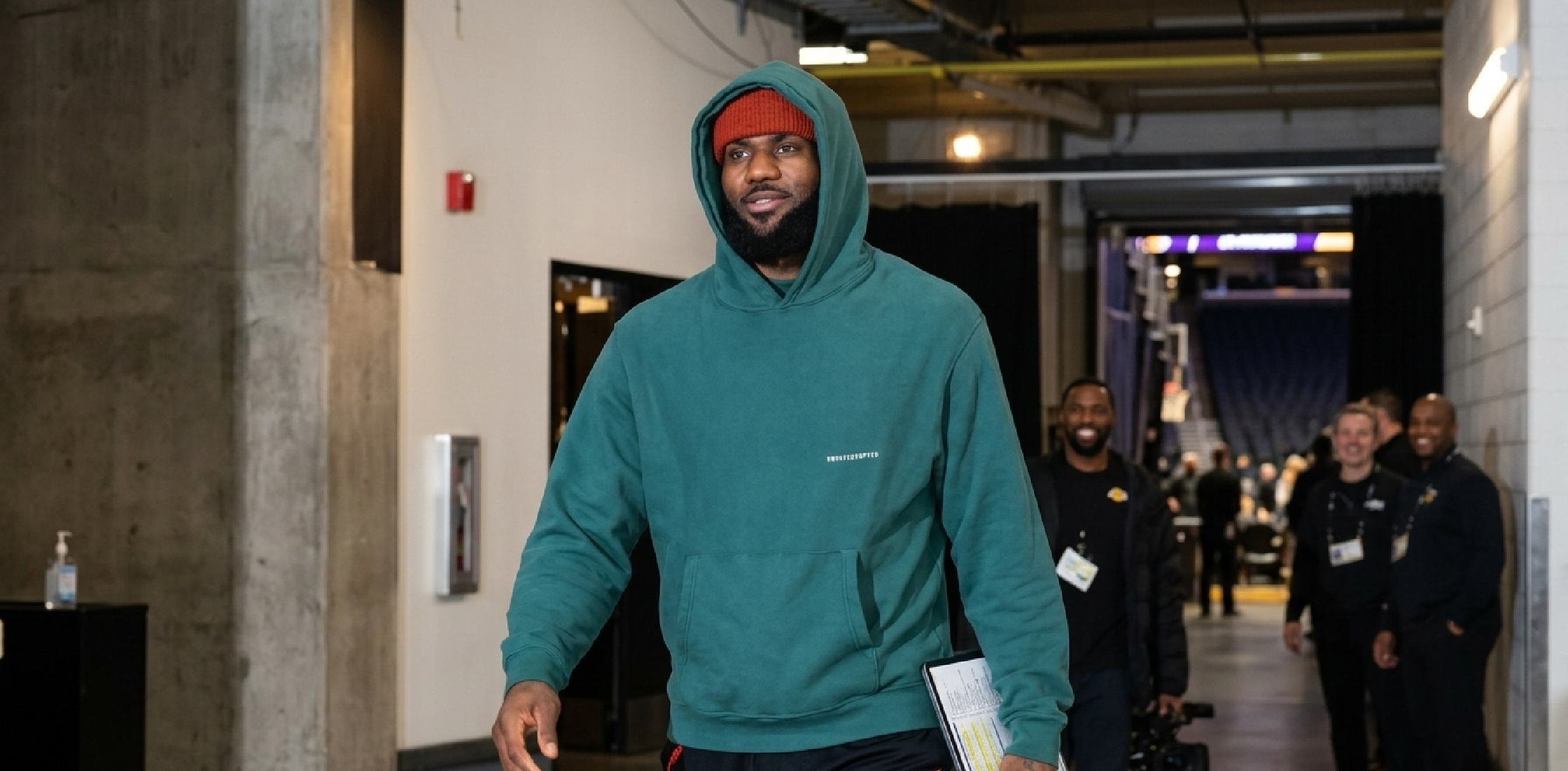 LeBron James Uninterrupted green fleece hoodie with white logo, oversized streetwear pullover