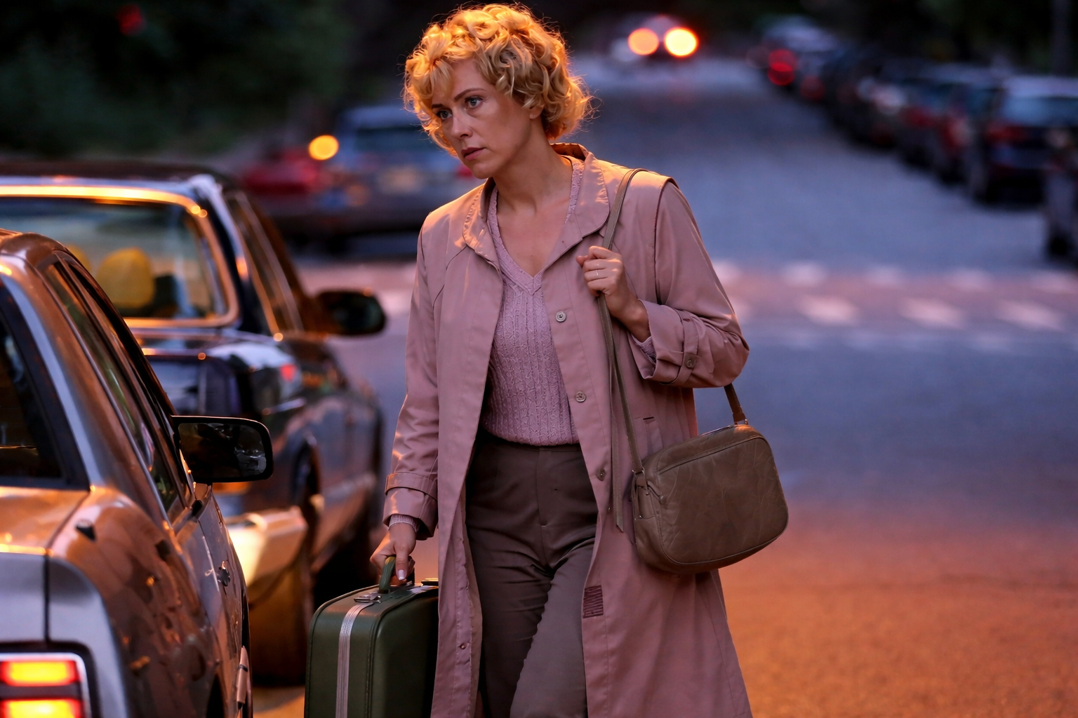 Scarlett Johansson Paper Tiger Long Coat Dusty Rose Mauve Stylish