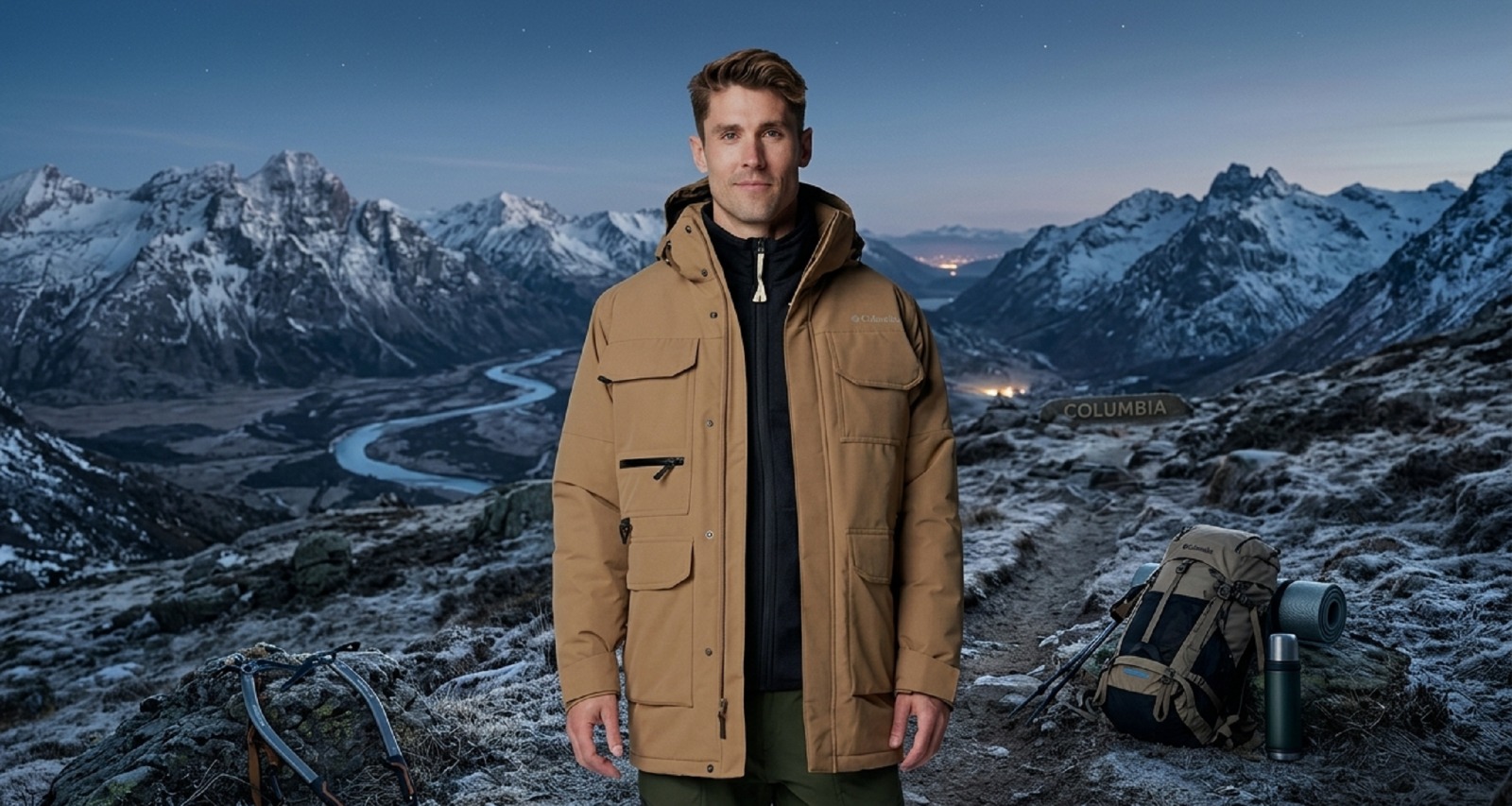 Columbia Men’s Landroamer II Waterproof Parka Jacket Brown Olive Green