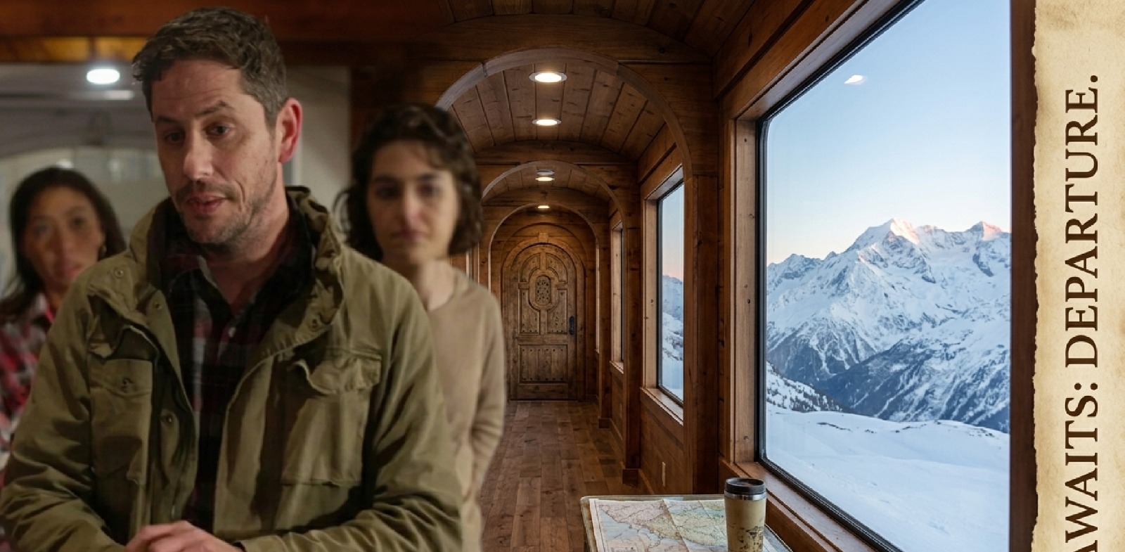 Round The Decay 2025 Damian Maffei olive green stand-collar rugged utility jacket with multiple pockets and military-inspired design