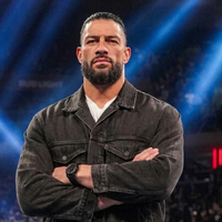 Roman Reigns Monday Night RAW 2026 washed black denim trucker jacket with chest flap pockets and button front