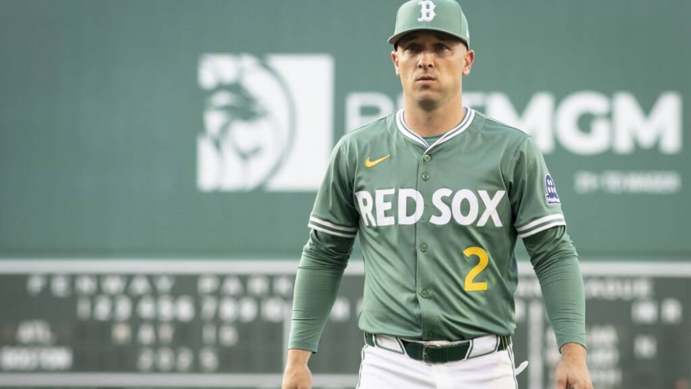 Boston Red Sox Alex Bregman 2025 City Connect Green Jersey with Number 2 and Yellow Accents