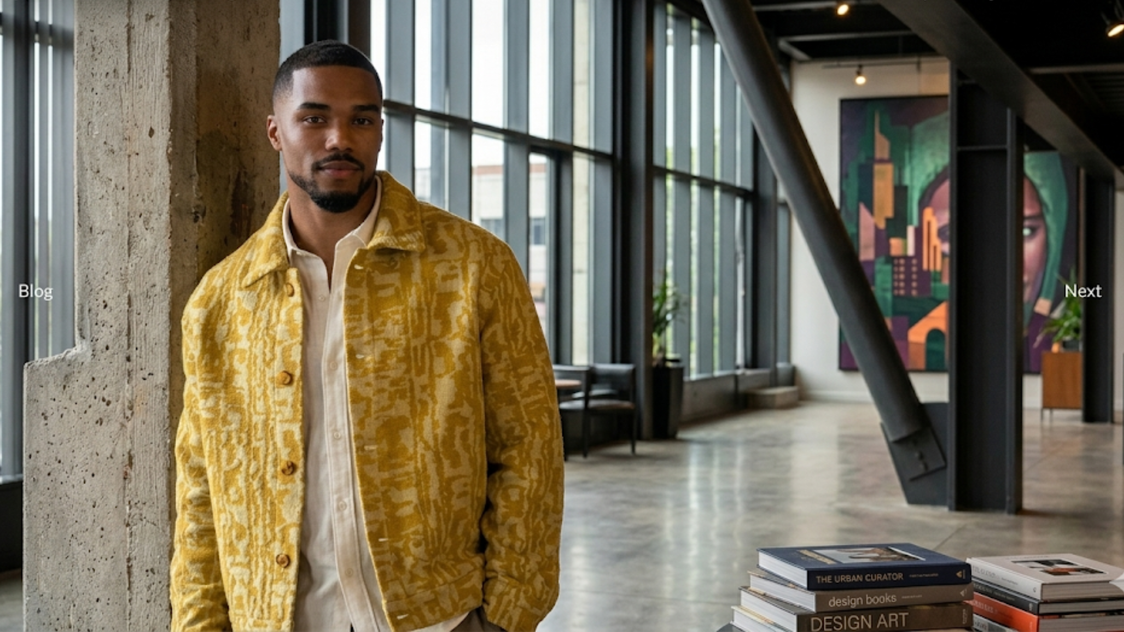 Imperfect Women S01 Rome Flynn Yellow Textured Jacquard Trucker Jacket with Pointed Collar