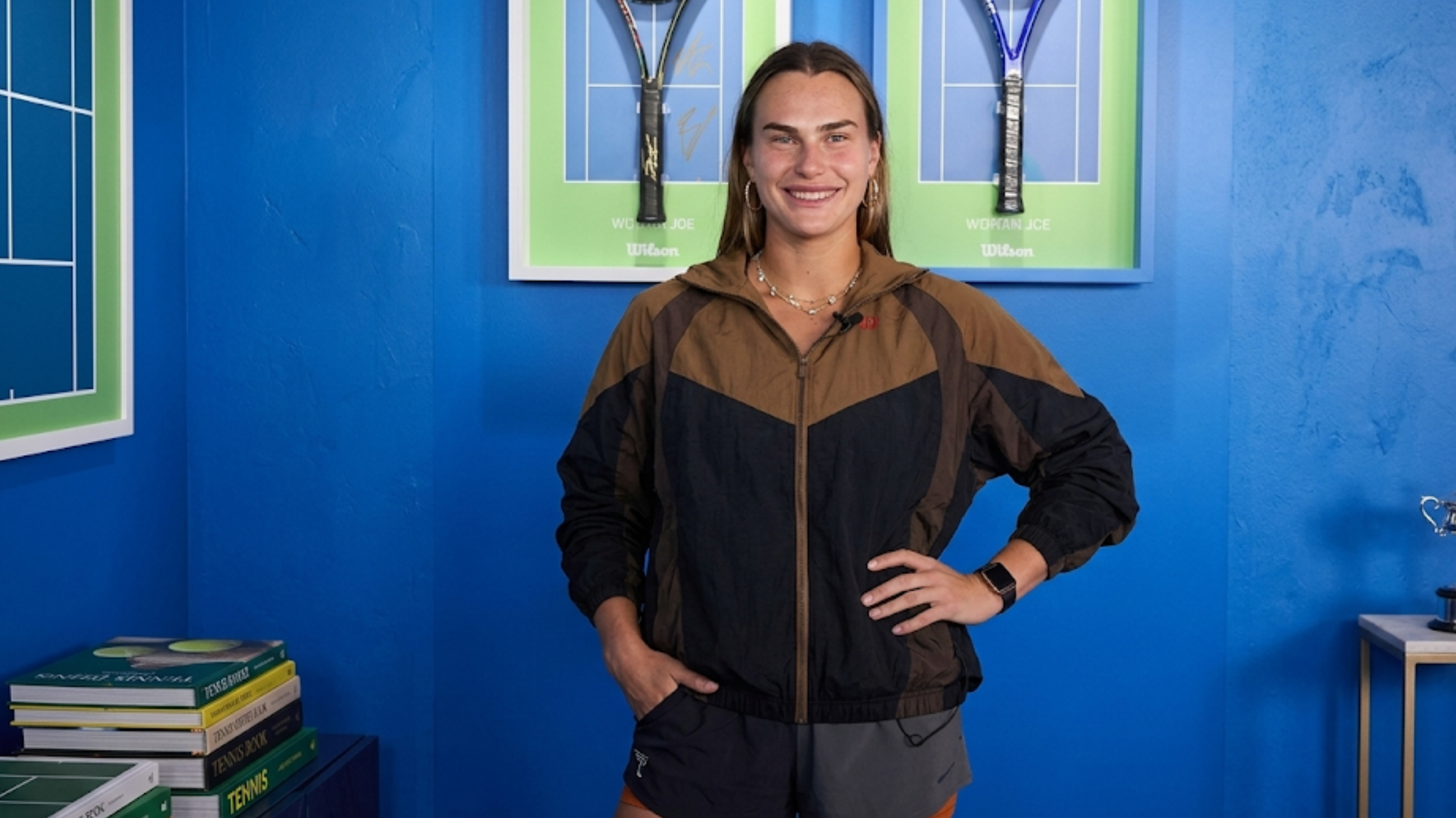 Aryna Sabalenka 2025 Wuhan Open Two-Tone Brown & Black Full-Zip Jacket
