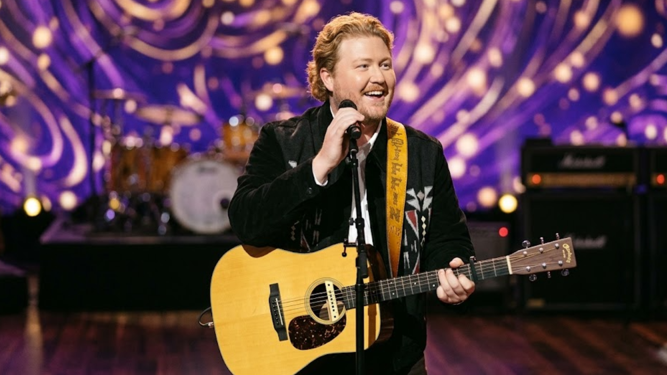 The Voice S29 JW Griffin Black Suede Zip Jacket with Puebla Southwestern Jacquard