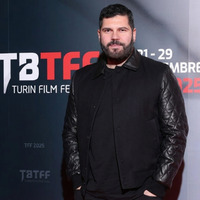 Salvatore Esposito Torino Film Festival 2025 Black Diamond Quilted Varsity Jacket