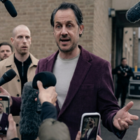 Dustin Demri-Burns Criminal Record S02 burgundy corduroy blazer with notch lapels and tailored fit inspired by British crime drama style