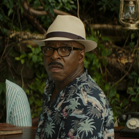 Lilo & Stitch Courtney B. Vance Navy Tropical Hawaiian Shirt with Palm Print