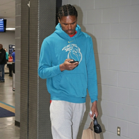 Ausar Thompson Detroit Pistons vs Charlotte Hornets 2026 teal hoodie with bold chest graphic and Nike logo