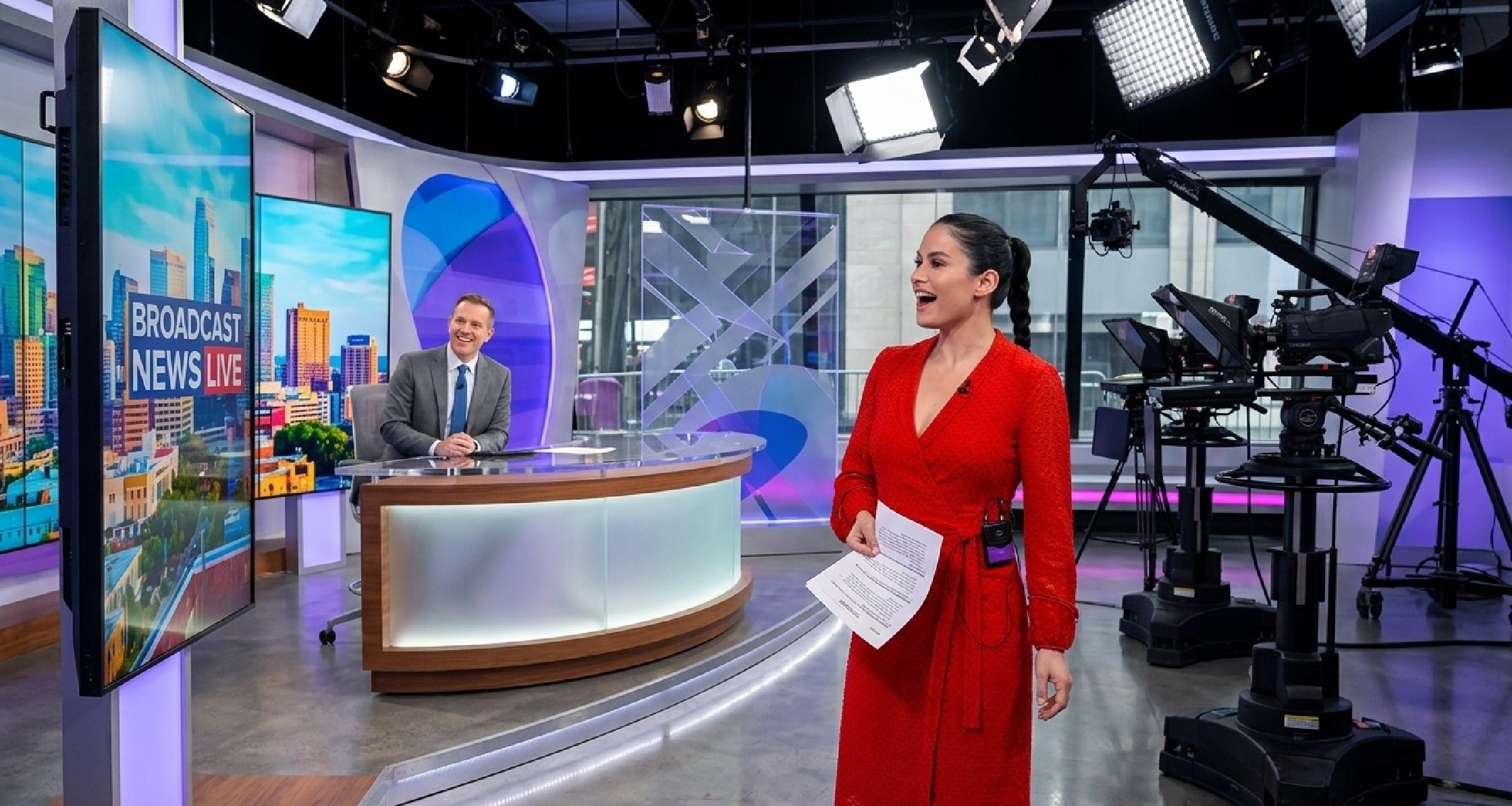 Donna Farizan wearing red polka-dot wrap midi dress on Today Show set