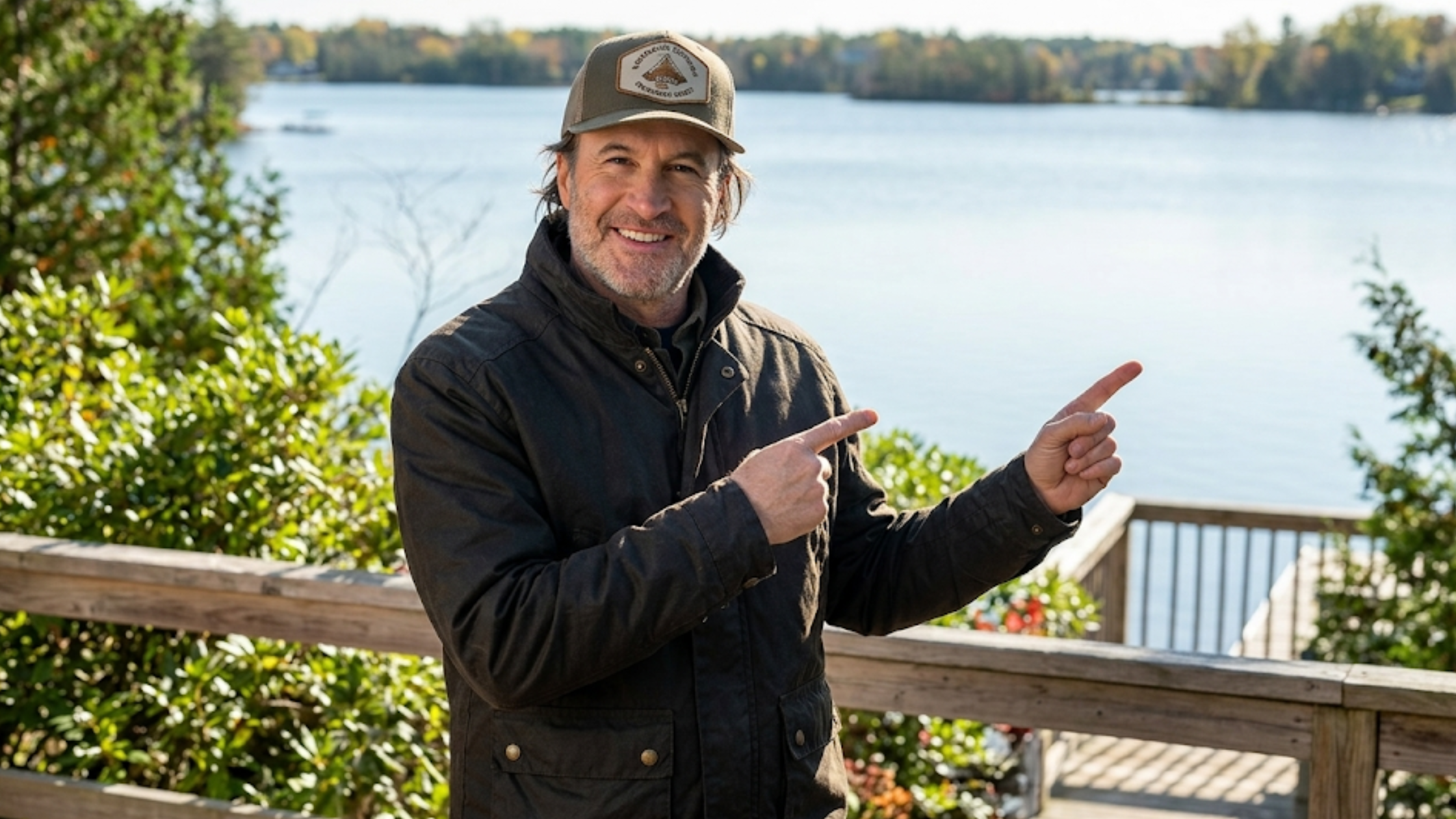 Sullivan’s Crossing Season 3 Scott Patterson black utility jacket waxed cotton field coat with stand collar storm flap brass buttons and rugged outdoor style