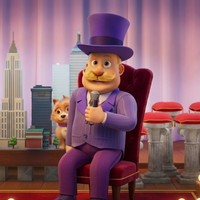 Paw Patrol The Movie Mayor Humdinger Purple Striped Tailcoat Blazer with Dramatic Cutaway Design