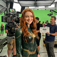 Spider-Man Brand New Day Sadie Sink Black Tactical Leather Jacket with Gold Accents and Honeycomb Mesh Panels