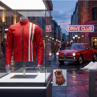 Classic Speedway Elvis Presley Red & White Striped Cotton Jacket Inspired by Speedway Movie