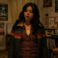 Isabela Merced Dina Burgundy Button-Up Shirt from The Last of Us Season 2