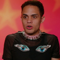RuPaul’s Drag Race All Stars S11 Lucky Starzzz black T-shirt with deconstructed sequin eyes and lips graphic design