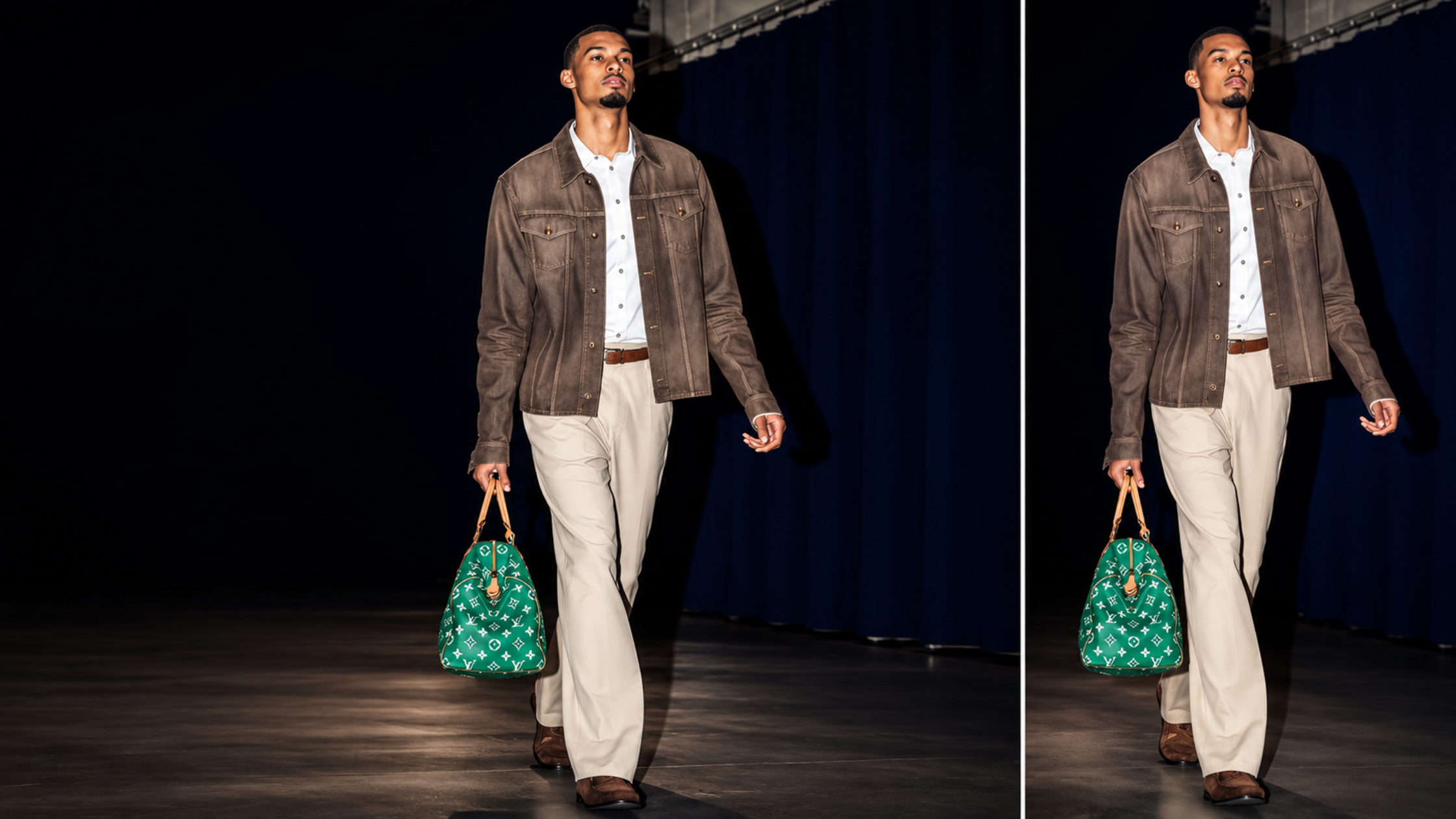 Victor Wembanyama Thunder Vs Thunder Denim Jacket Defines Next-Level Tunnel Walk Fashion