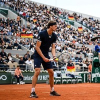 Alexander Zverev 2026 French Open black tennis T-shirt with white accents