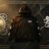 Rick Ross X Verzuz Biggest Boss silver 3D branded black oversized hoodie featuring metallic “BIGGEST BO$$” graphics and luxury streetwear design.