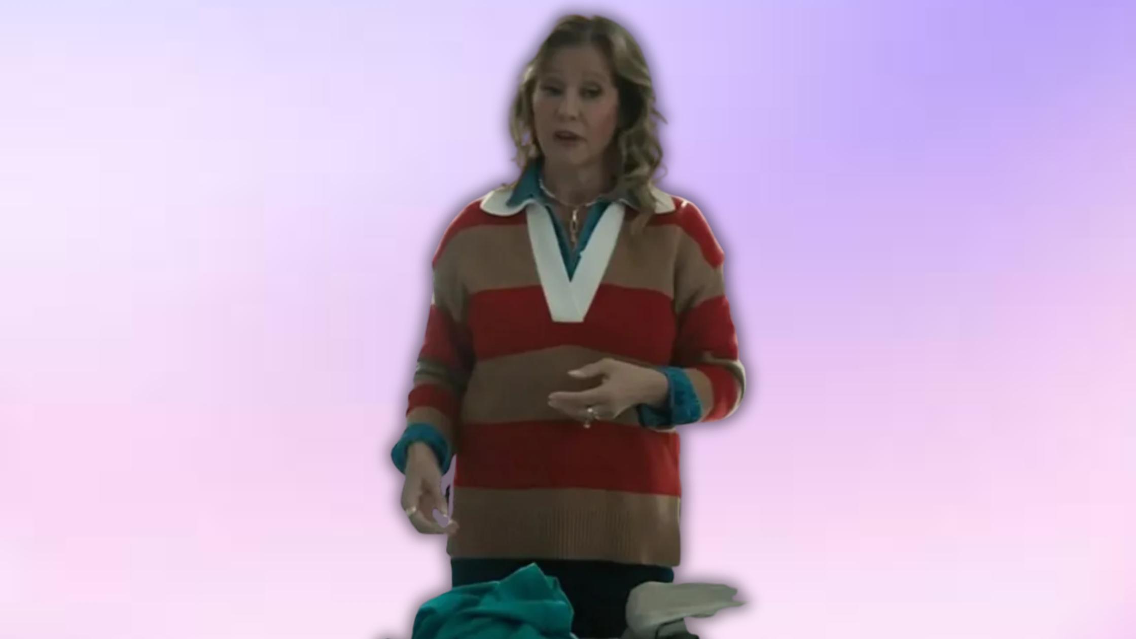 Looking for How to Style the Grosse Pointe Garden Society Nancy Travis Red Striped Polo Sweater for a Chic Suburban Look?