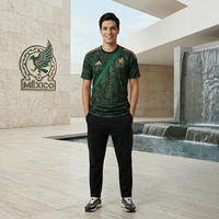 Someone Somewhere Mexico Lifestyle 2026 Black Charcoal Crest Logo Jersey with green accents and embroidered Mexico crest