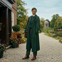 Legends 2026 Jasmine Blackborow Deep Green Double-Breasted Longline Wool Trench Coat