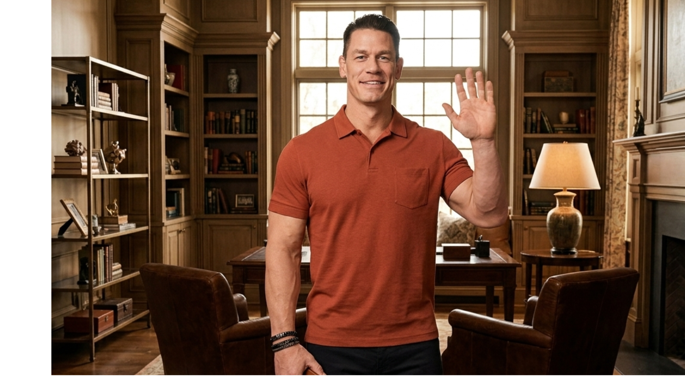 Little Brother John Cena Red Polo Shirt with three-button placket and chest pocket