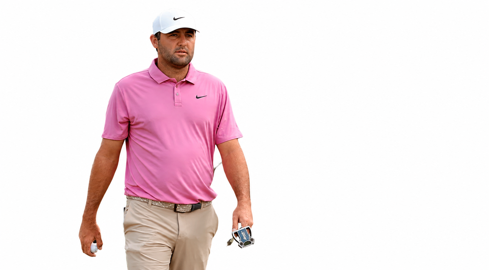 Scottie Scheffler Travelers Championship 2026 Pink Nike Performance Golf Polo Shirt