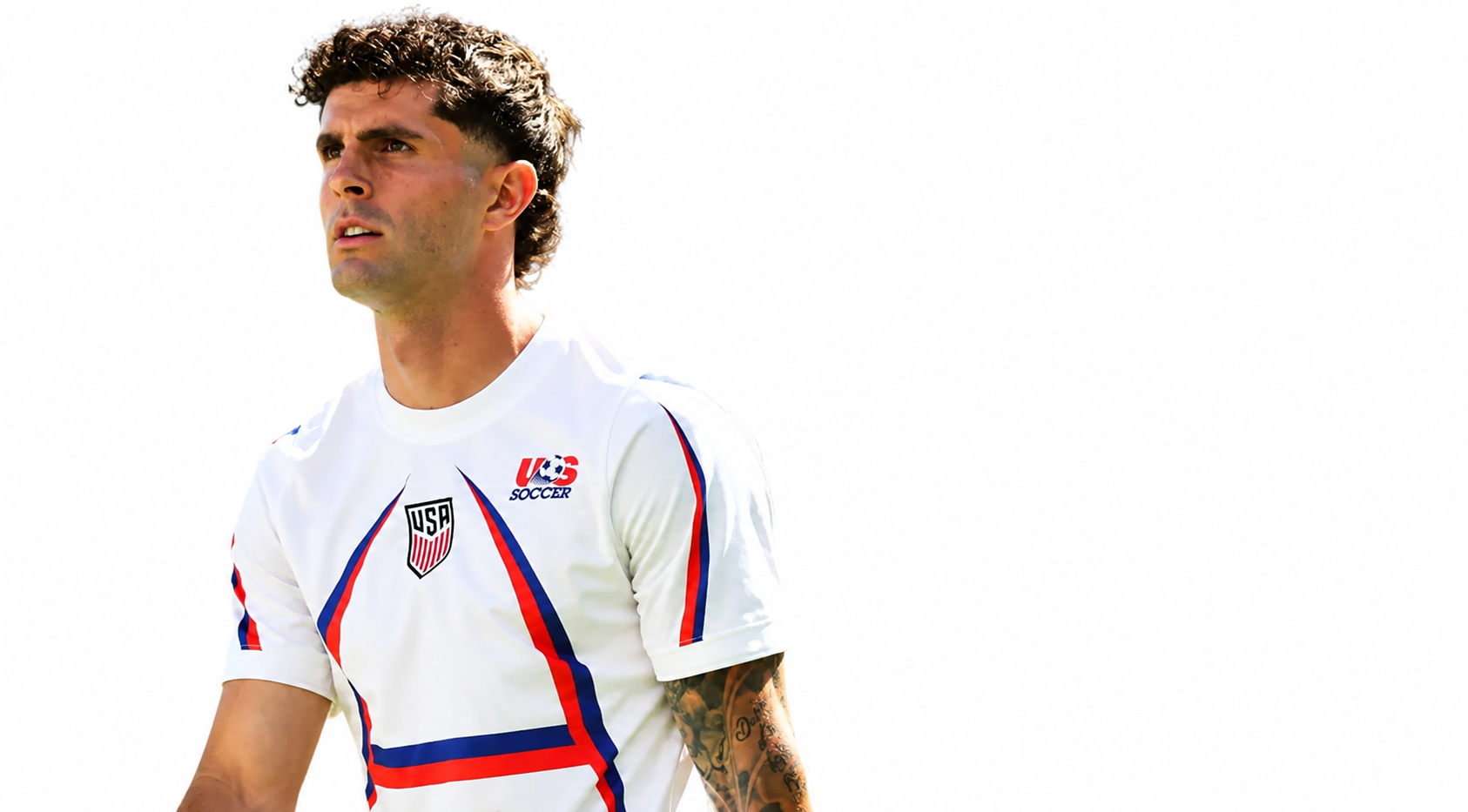 World Cup 2026 USA Virgil Abloh Archive White Soccer Jersey with Geometric Graphics and USA Crest