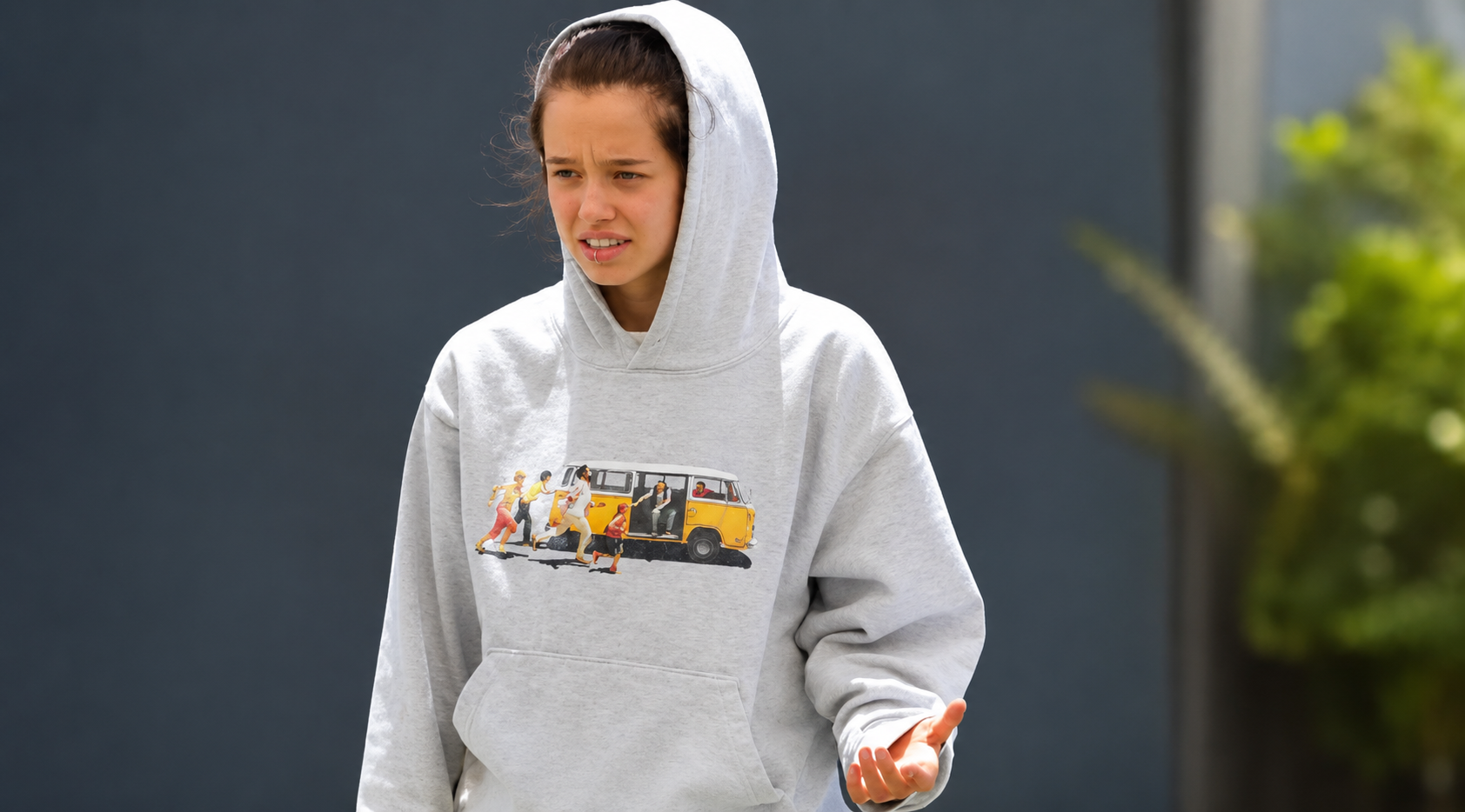 Shiloh Jolie Los Angeles 2026 Little Miss Sunshine Graphic Heather Grey Oversized Pullover Hoodie
