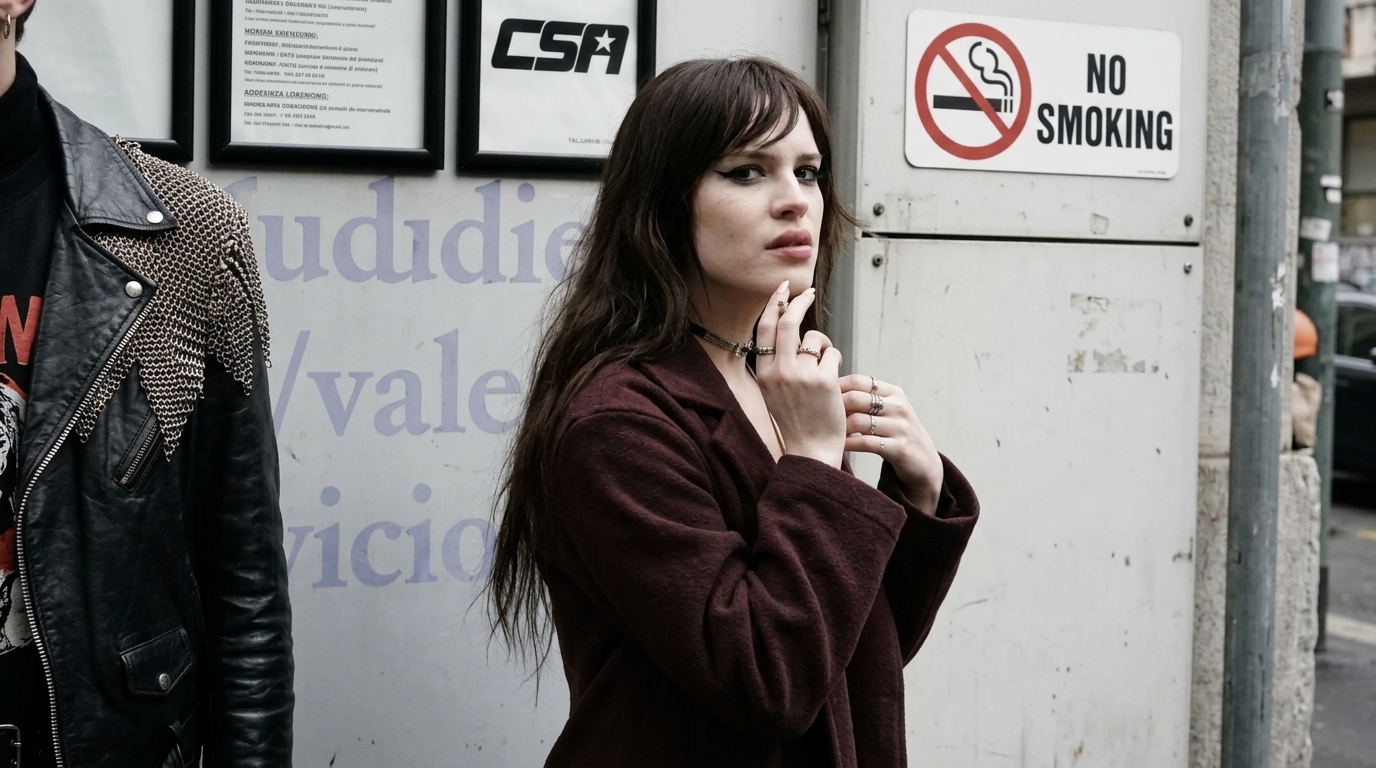 Sophie Thatcher Her Private Hell Burgundy Coat