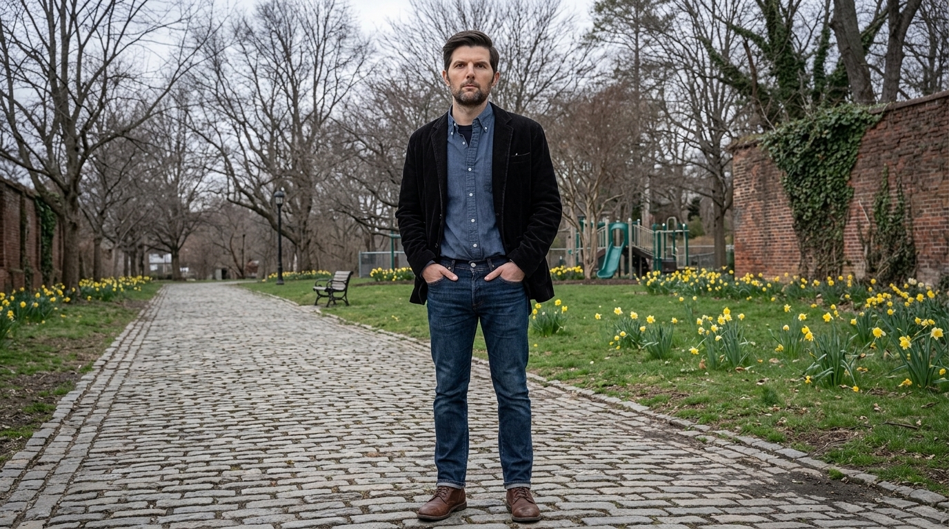Adam Scott The Whisper Man Black Corduroy Blazer