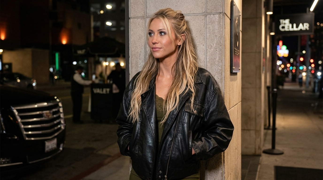 Alix Earle Beverly Hills Black Leather Jacket