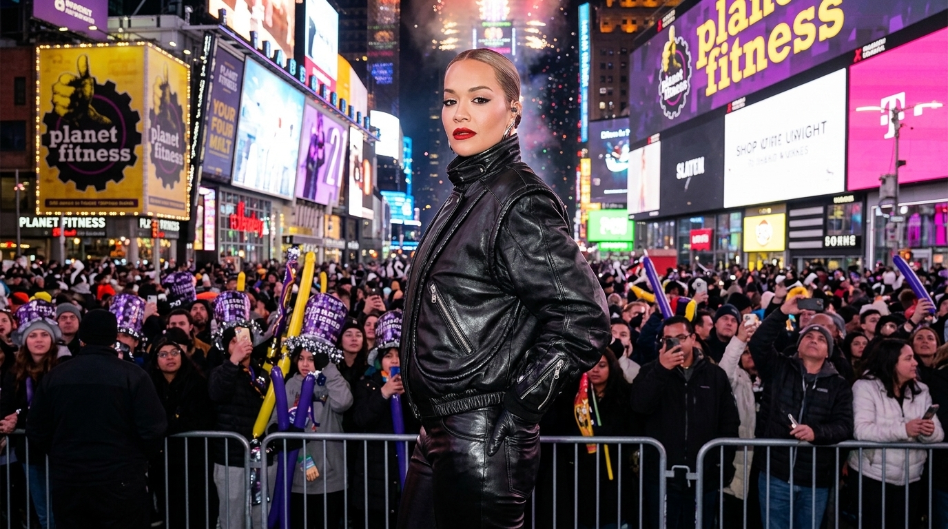Rita Ora NYC Black Leather Jacket
