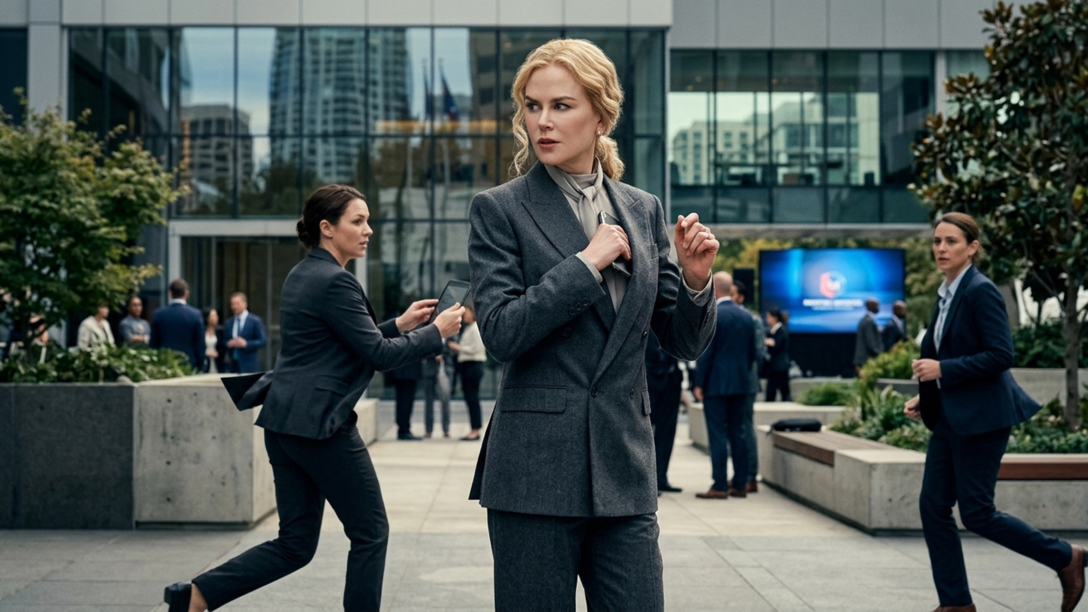 Special Ops Lioness S03 Nicole Kidman Charcoal Grey Double-Breasted Blazer