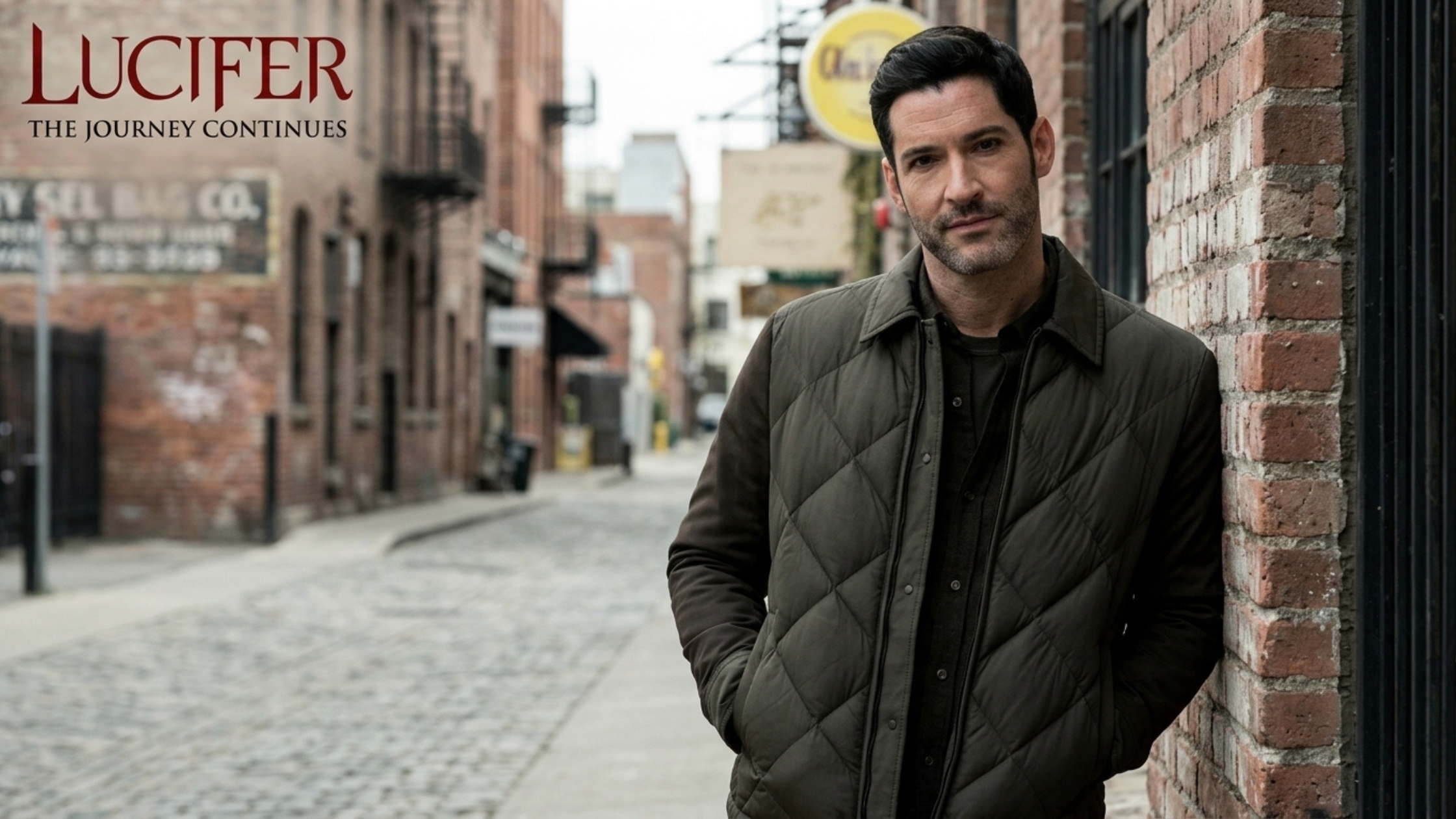 Tom Ellis CIA S01 dark olive green diamond quilted jacket with smooth sleeves