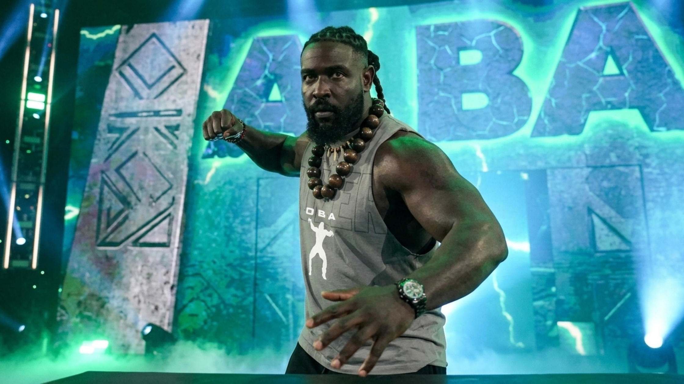 Oba Femi Monday Night RAW Charcoal Gray Tank Top